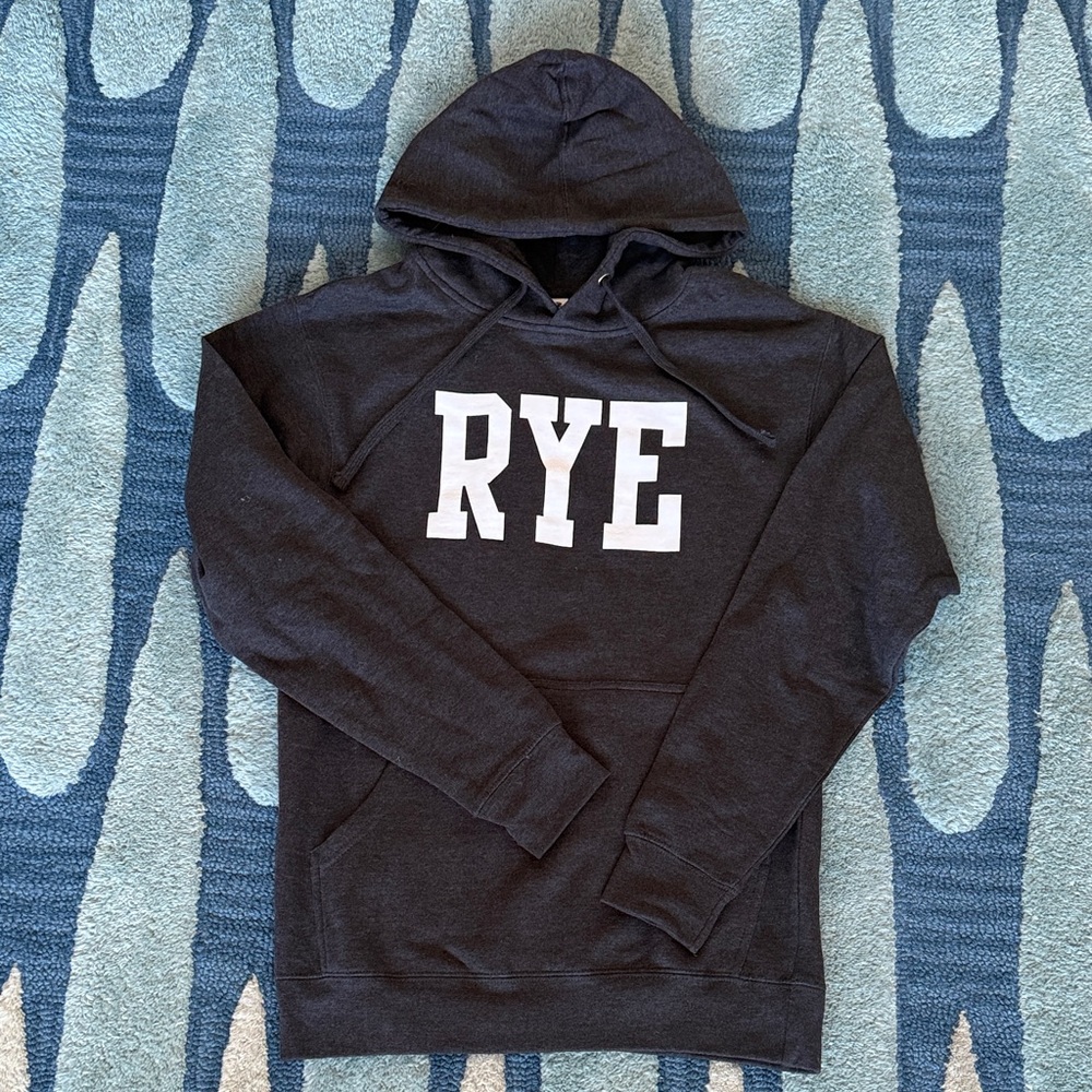 Rye Charcoal Hoodie with Bold White Logo